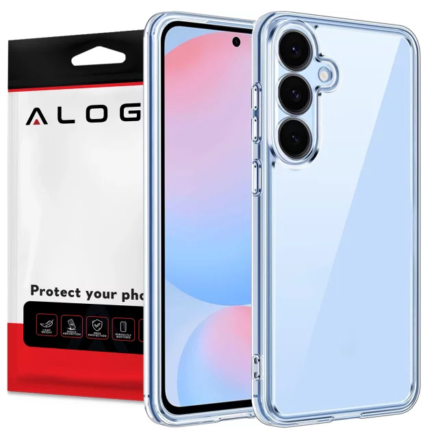 Průhledný kryt pro Samsung Galaxy S25, vyvýšené okraje, perfektní padnutí, PC TPU, kryt Alogy HybridShield™