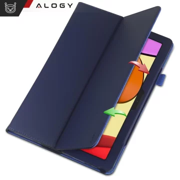 Skleněné pouzdro pro Lenovo Tab M11 10,95" TB330FU/TB330XU/TB331FC Kryt stojanu s flipem pro tablet Pouzdro Alogy Navy Blue Stylus Zdarma