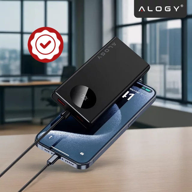 PowerBank Alogy TurboCharge 120W PD PowerDelivery fast charging 10000mAh 2x USB-A 1x USB-C Black
