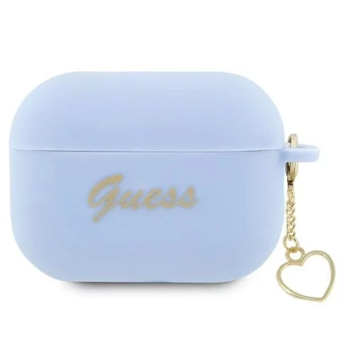 Guess GUAP2LSCHSB ochranné pouzdro na sluchátka pro Apple AirPods Pro 2 kryt modrý/modrý Silicone Charm Heart Collection