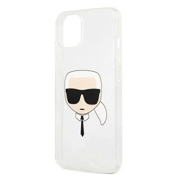 Karl Lagerfeld KLHCP13SKHTUGLS iPhone 13 mini 5,4" srebrny/stříbrný pevný obal Glitter Karl`s Head