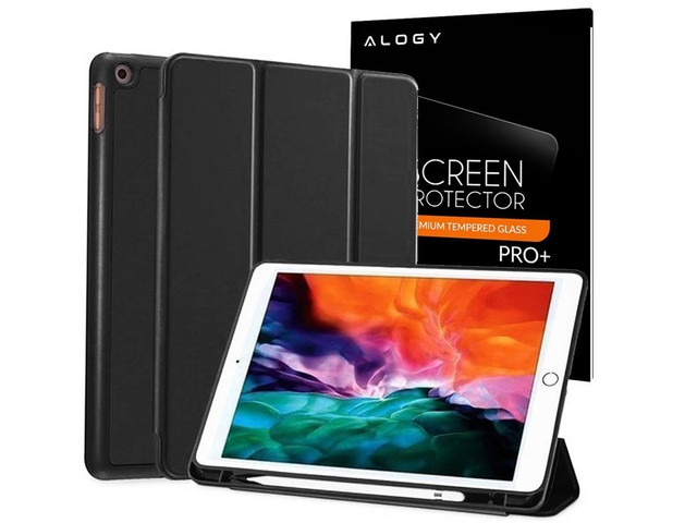 Alogy Smart Pencil Case für Apple iPad 10.2 2019/2020/2021 7/8 / 9Gen Schwarz Alogy Glass