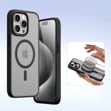 Kožené pouzdro Dux Ducis Lawa Wallet Mag pro iPhone 15 Pro Max, černé