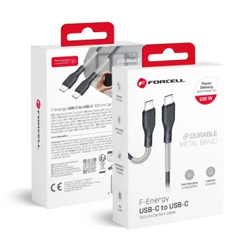 Kabel USB-C – USB-C 100W Forcell F-Energy Carbon 1 m CB-04C czarny