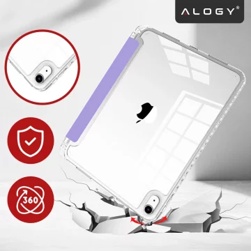 Etui do Apple iPad 11gen. 11" 2025 / 10gen. 10.9" 2022 Ochronne Hybrydowe z Miejscem na Rysik, Składana Okładka, Funkcja Podstawki, Alogy HybridBook™ Case – Fioletowe