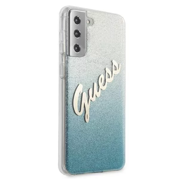 Guess GUHCS21MPCUGLSBL S21  G996 niebieski/blue hardcase Glitter Gradient Script