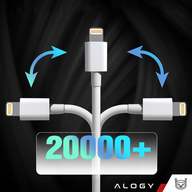 1m USB-C to Lightning cable Alogy Fast Charge iPhone charging cable 20W white