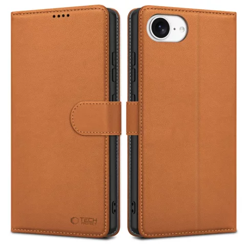 Etui do iPhone 16e Tech-Protect Wallet Saddle Brown