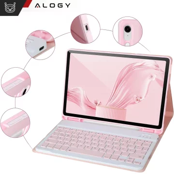 Etui z klawiaturą z miejscem na rysik do Samsung Galaxy Tab S9 FE 10.9" Alogy Keyboard Case Różowe