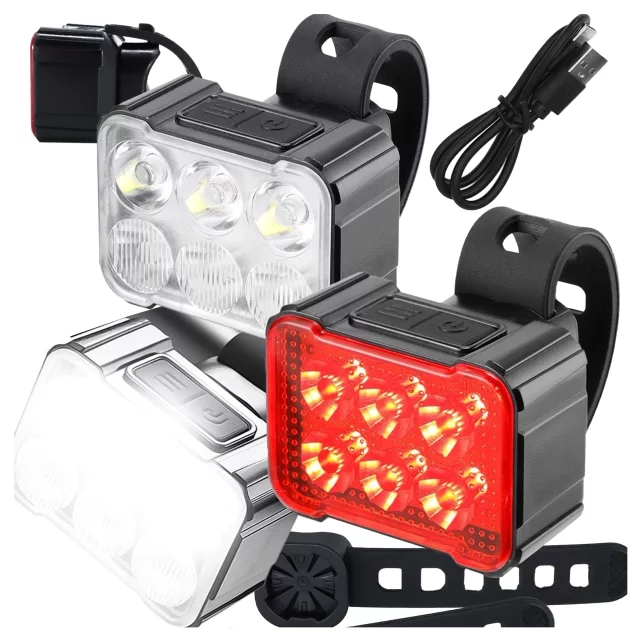 Alogy SafeRide™ LED cyklistické světlo, vodotěsné, přední a zadní, 2 kusy