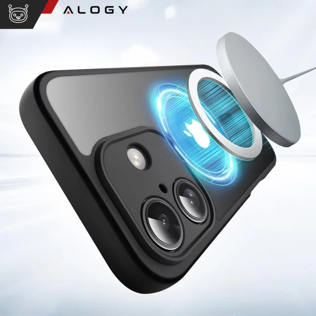 Pouzdro pro Apple iPhone 16 Alogy MagSafe Hybrid Matte Case Matný kryt s ochranou objektivu černý