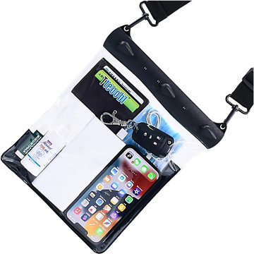 Etui wodoodporne na telefon 7.2" saszetka Case torba z pasek na ramię uniwersalne duże wodoszczelne 23x25cm Czarne