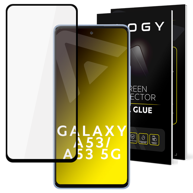 Gehärtetes Glas für Alogy Full Glue Hülle freundlich für Samsung Galaxy A53 / A53 5G Schwarz