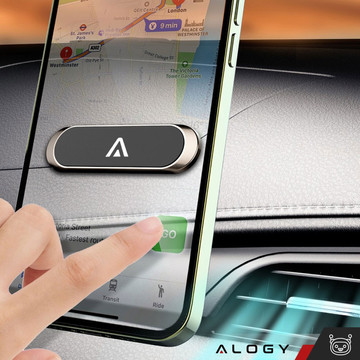 Car holder x2, Alogy set, magnetic, self-adhesive, black