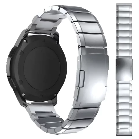 Einfaches Stahlarmband Alogieband Edelstahl für Smartwatch 20mm Silber