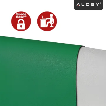 Podložka pod stůl 90×45 cm – protiskluzová ochranná podložka z elegantní PU ekokůže, pro myš a klávesnici, stylová a odolná – Alogy WorkMat™ Green