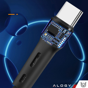 Alogy 2in1 USB-C auf Lightning PowerDelivery Kabel für Apple iPhone PD 60W 100cm Schwarz