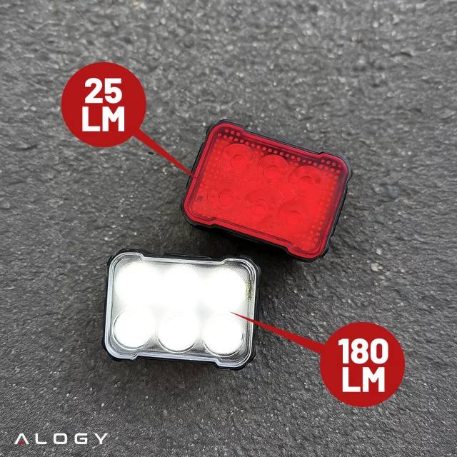 Alogy SafeRide™ LED-Fahrradlicht, wasserdichte Taschenlampe, Vorder- und Rücklicht, 2er-Pack