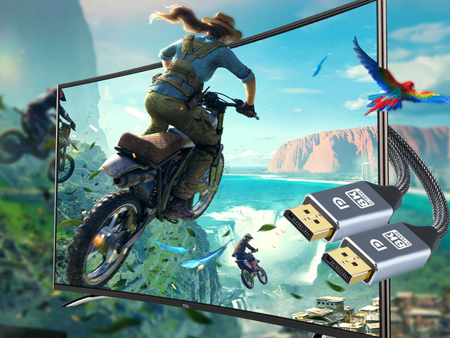 Kabel s konektorem Alogy 2x Display Port DP 1.4 8K 30AWG pro TV PC 3m