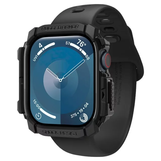 POUZDRO PRO APPLE WATCH 10 (46MM) ČERNÉ, MATNÉ, ČERNÉ, SPIGEN RUGGED ARMOR PRO