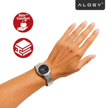 Ocel Jednoduchý náramek Alogický řemínek z nerezové oceli pro chytré hodinky 20mm Stříbrný