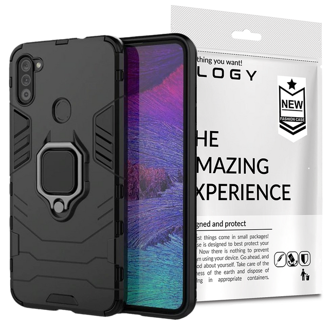 Alogy Stand Ring Armor Hülle für Samsung Galaxy M11 / A11 schwarz