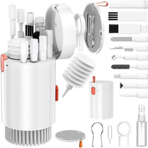 Čisticí sada 20v1 na čištění klávesnice telefonu, sluchátka, multifunkční čistič, kartáč, Alogy Set, bílá