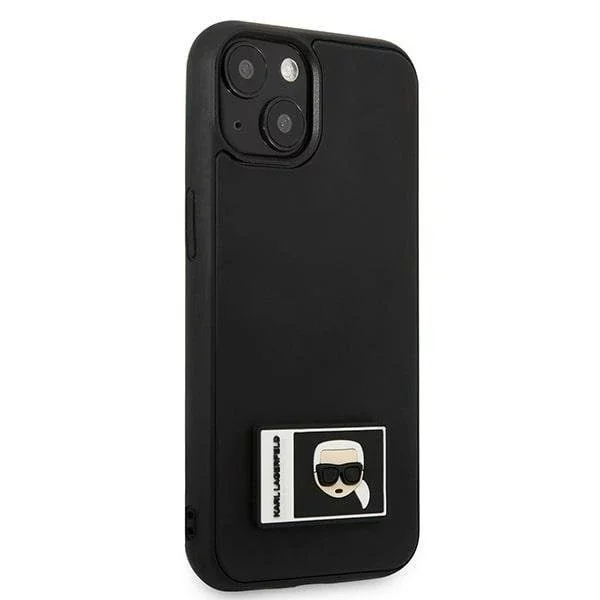 Ochranné pouzdro na telefon Karl Lagerfeld KLHCP13S3DKPK pro Apple iPhone 13 Mini 5,4" černo/černé pevné pouzdro Ikonik Patch