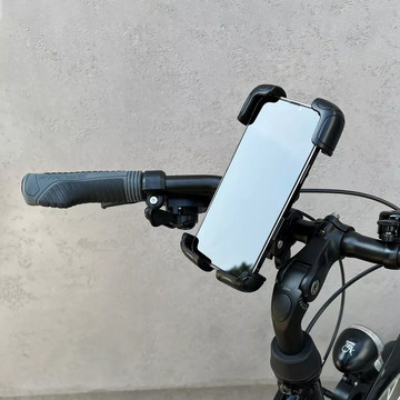 Wozinsky strong phone holder for bicycle, motorcycle, scooter handlebars black (WBHBK6)