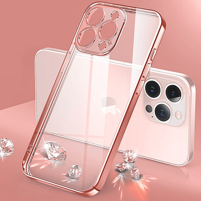 Luxusní pouzdro Alogy TPU s ochranou fotoaparátu pro Apple iPhone 12 Pro Pink Clear Glass