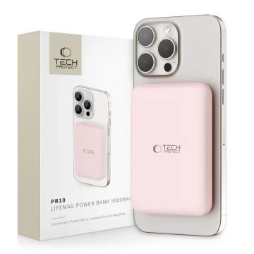 Magnetic Power Bank PB10 Lifemag Magsafe Power Bank 5000 mAh Pink