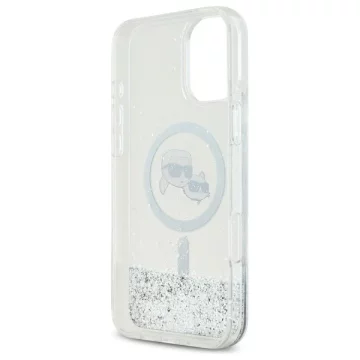 Etui Karl Lagerfeld pro iPhone 16 Plus 6,7" Magsafe Hardcase Transparent Liquid Glitter Karl