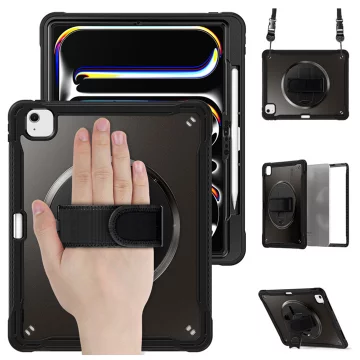 Etui pancerne 360 z miejscem na rysik do Apple iPad Air 11" (2024,2025) / Air 10.9" (2020,2022) / Pro 11 (2018) Alogy Pirate 360 Case obudowa na tablet Czarne