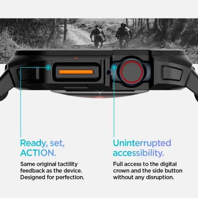 CASE WITH STRAP FOR APPLE WATCH 10 (42MM) BLACK SPIGEN LITE FIT PRO