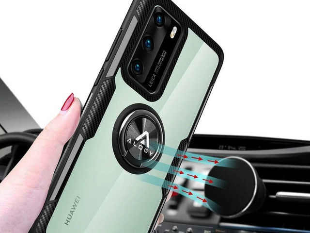 Etui Alogy Ring Holder Clear Armor für Huawei P40 schwarz