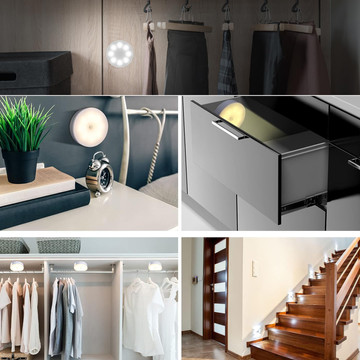 3x Lampa LED pohybový senzor soumrak noční lampa Alogy Sensor Light Bezdrátové osvětlení nábytku Bílé světlo 6000k