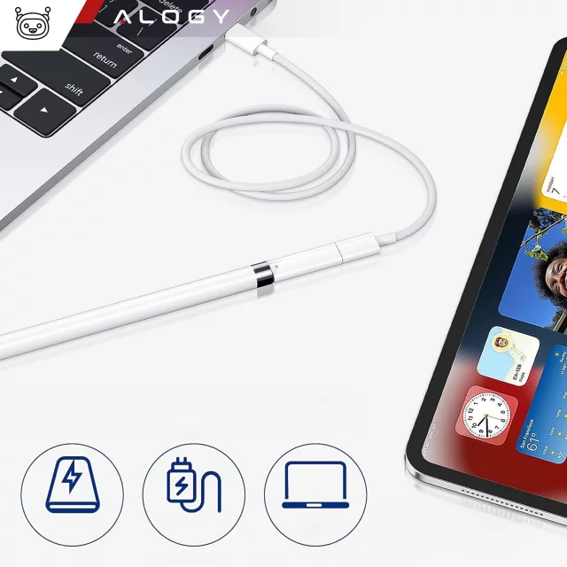 Alogy Magnetischer Stylus-Stift, Notiz- und Skizzenstift für Apple iPad Pro/Air/Mini, Weiß