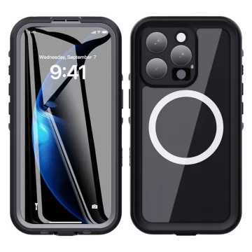 Vodotěsné pouzdro Alogy HydroArmor™ IP68 s průhledným zadním 360 obrněným krytem pro MagSafe pro Apple iPhone 16 Pro