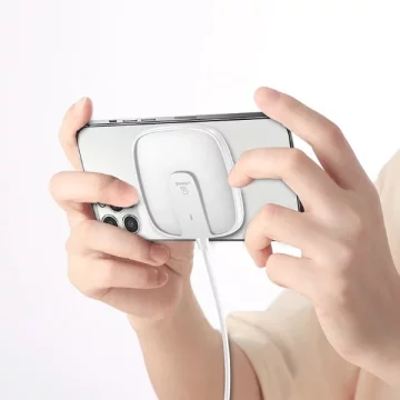 USAMS Induktionsladegerät US-CD153 magnetisch 15W iPhone 12 Serie weiß/weiß CD153DZ02