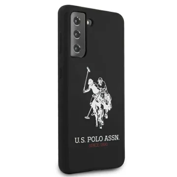 Silikonové pouzdro na telefon US Polo s logem pro Samsung Galaxy S21 Plus černo/černé