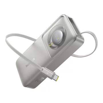 Baseus Free2Pull 10000mAh 30W Powerbank with USB-C Port and Retractable USB-C Cable - Gray