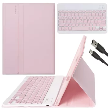 Etui z klawiaturą z miejscem na rysik do Samsung Galaxy Tab S9 FE 10.9" Alogy Keyboard Case Różowe
