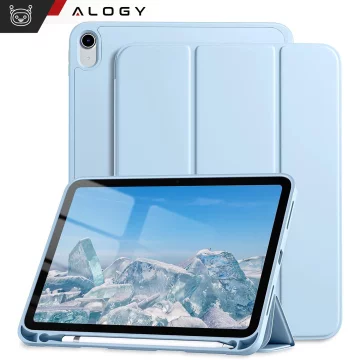 Etui + Szkło do Apple iPad 10gen. 10.9" 2022 / A16 11gen. 11" 2025 obudowa na tablet Alogy Smart Case Pencil Holder Niebieskie