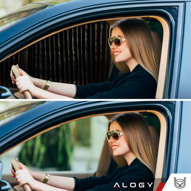 Kryt Magnetická roletka na přední a zadní boční okna do auta, ochrana proti slunci, UV ochrana, Černá [4 ks]