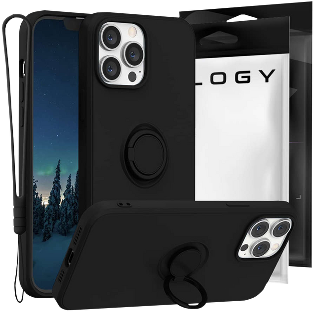 Ring Ultra Slim Alogy Silicone Case for Apple iPhone 13 Pro Black