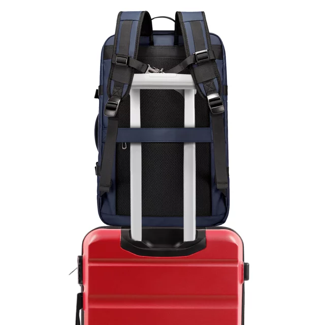 Bange BackPack Travel Backpack Expandable Business Backpack Capacious Bag for 17.3" Laptop with USB Port Navy Blue