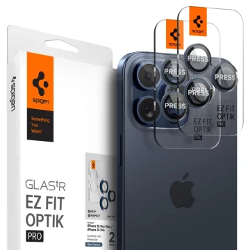 KAMERAABDECKUNG SPIGEN OPTIK.TR „EZ FIT“ KAMERASCHUTZ 2ER-PACK IPHONE 14 PRO / PRO MAX / 15 PRO / PRO MAX BLAU TITAN