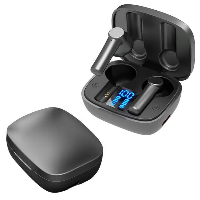 Alogy TWS Bluetooth 5.0 LED Wireless Earphones with IPX5 Charging Case PowerBank USB-C Black