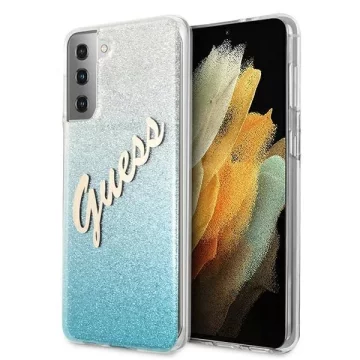 Guess GUHCS21MPCUGLSBL S21  G996 niebieski/blue hardcase Glitter Gradient Script