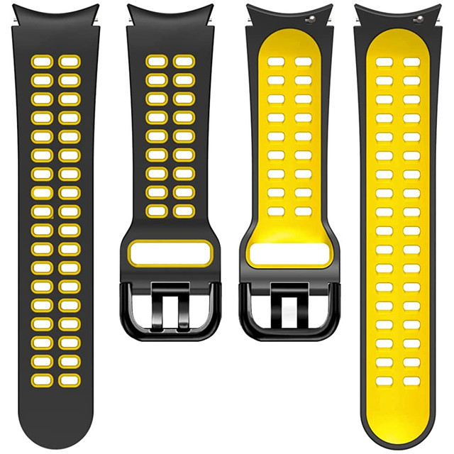 Alogy Soft Band Sport Strap Smartwatch Rubber for Samsung Galaxy Watch 4/5 40/42/44/45mm Black & Yellow